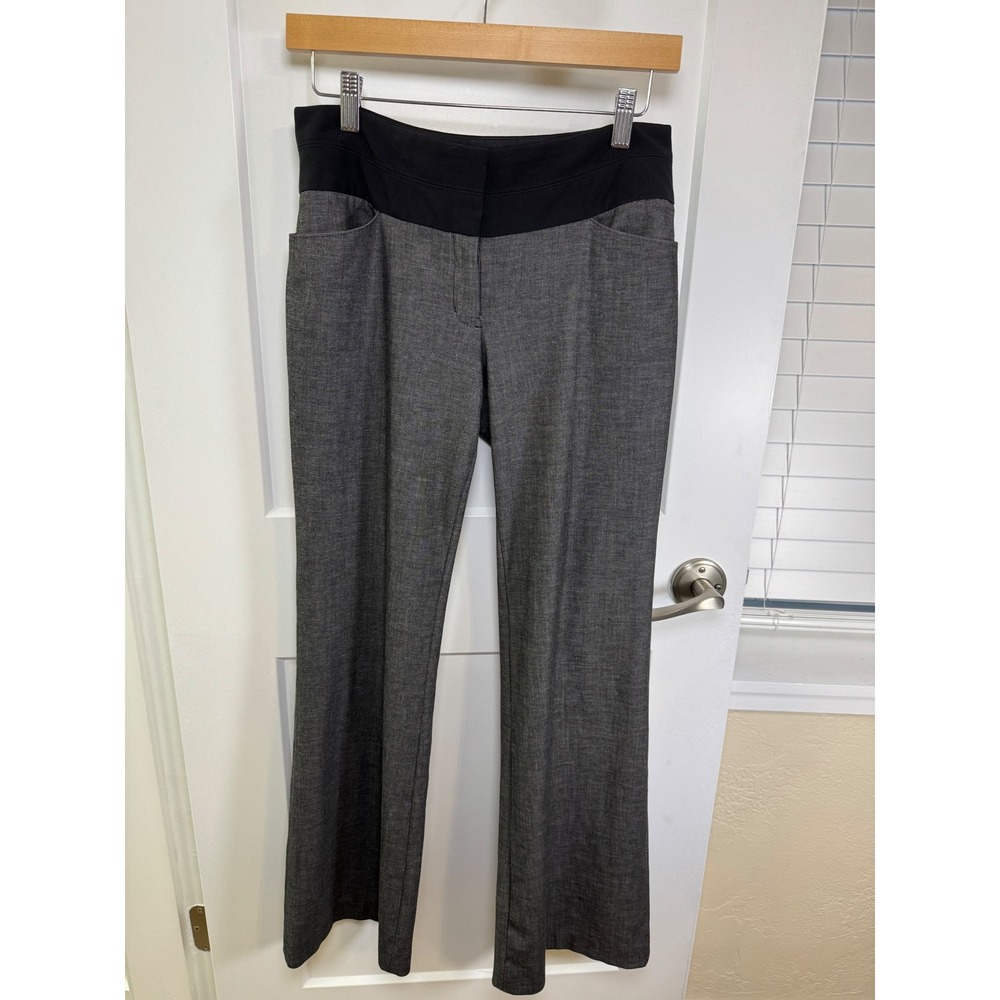 Express The Editor Gray Marl Black Waistband Dress Pants Workwear Size 4R